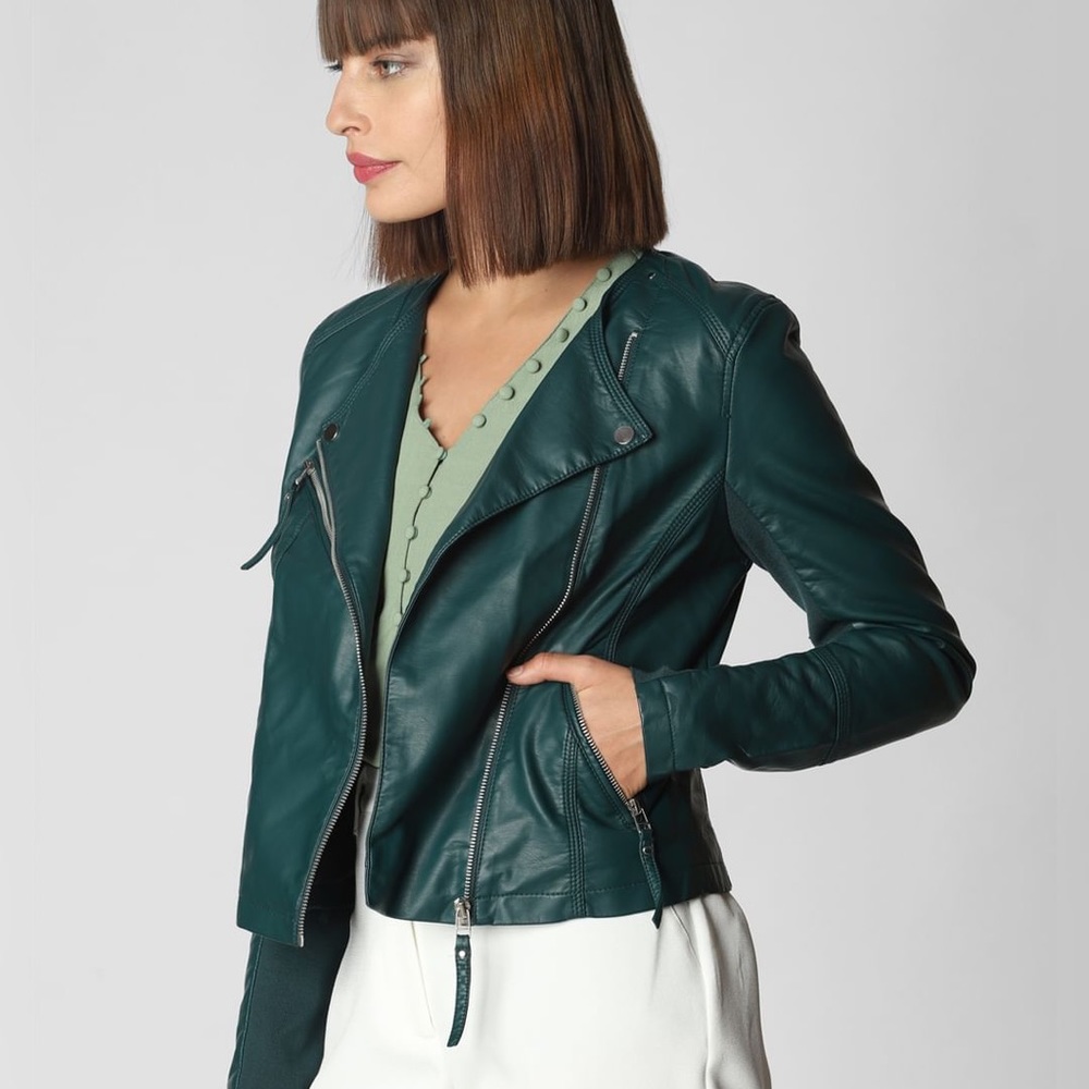 VERO MODA | Faux Leather Short Moto Jacket